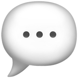 A white speech bubble emoji with three dots, symbolizing typing, messaging, or communication.